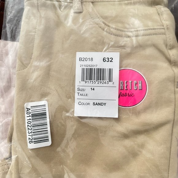 Girls Uniform Skinny Chino Pants- Two Pairs: Tidal and Sandy - Picture 2 of 4